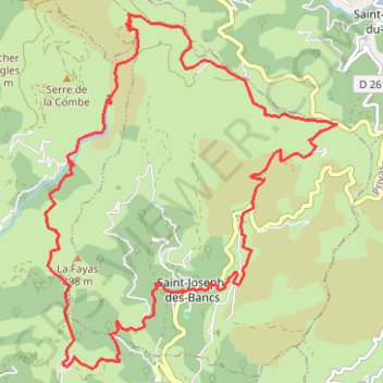 Trace GPS Saint-Joseph-des-Bancs Ardèche, itinéraire, parcours