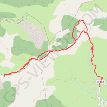 Trace GPS Crête de Géruen, itinéraire, parcours