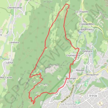 Trace GPS Le Rachais par le hameau du Gorget la tronche, itinéraire, parcours