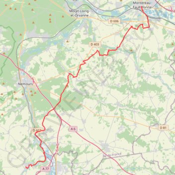Trace GPS Chateau Landon > Montereau-Fault-Yonne, itinéraire, parcours
