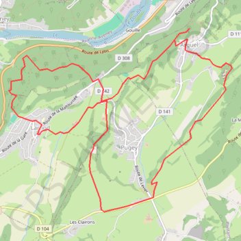 Trace GPS Rocher de Valmy et Château d'Arguel, itinéraire, parcours