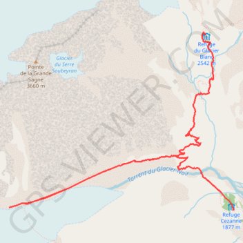 Trace GPS Du refuge du Glacier Blanc au Glacier Noir (Tour des Écrins), itinéraire, parcours