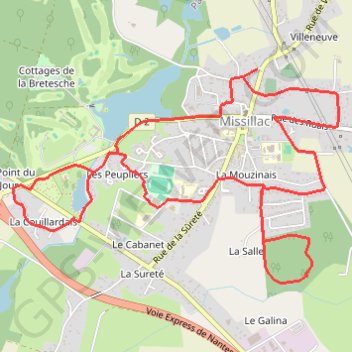 Trace GPS Circuit des Platanes - Miissilac, itinéraire, parcours