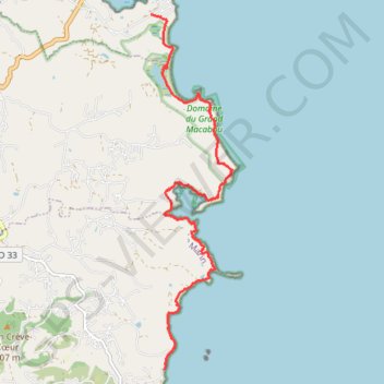 Trace GPS La trace des Caps - du Petit Macabou à Cap Chevalier, itinéraire, parcours