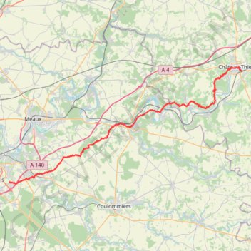 Trace GPS De Château-Thierry à Bailly-Romainvilliers 2, itinéraire, parcours