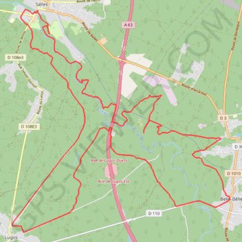 Trace GPS Lugos-Salles-Belin, itinéraire, parcours