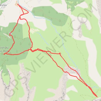 Trace GPS L'enclus Col de Rabou à raquettes, itinéraire, parcours