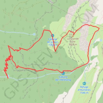 Trace GPS Grande Sure par 3 Fontaines et Jusson, itinéraire, parcours