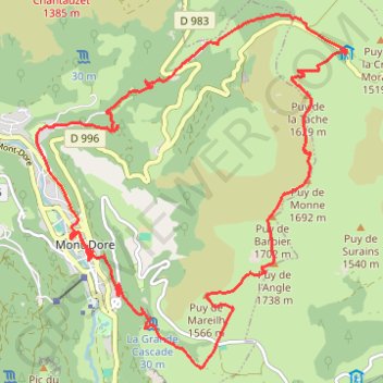 Trace GPS Chemin de crêtes du col de la croix Morand au col de la croix Saint-Robert, itinéraire, parcours
