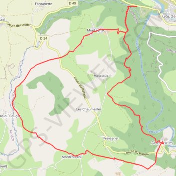 Trace GPS Goudet-Arlempdes, itinéraire, parcours