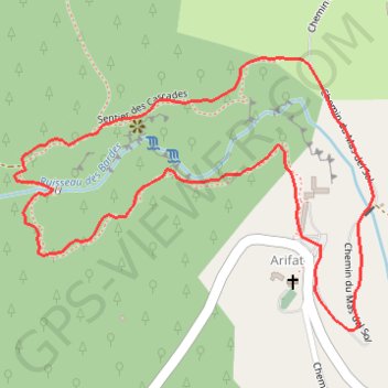 Trace GPS Cascades d'Arifat, itinéraire, parcours