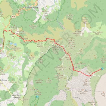 Trace GPS GRR2 De Bourg-Murat au gîte du Volcan, itinéraire, parcours