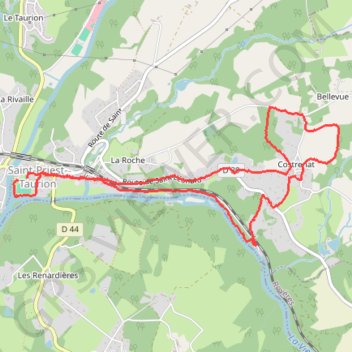 Trace GPS Saint-Priest-Taurion de la Vienne à la voie romaine, itinéraire, parcours