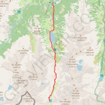 Trace GPS OULETES DE GAUBE, itinéraire, parcours