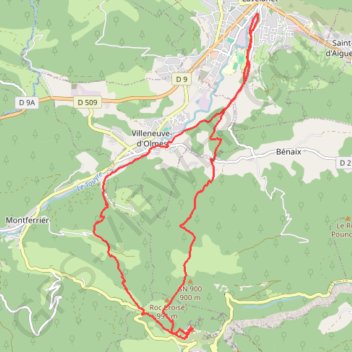 Trace GPS Lavelanet - Montségur, itinéraire, parcours