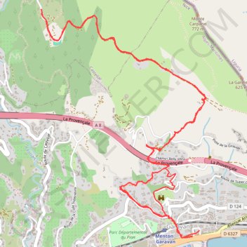 Trace GPS De Garavan à Castellar, itinéraire, parcours
