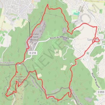 Trace GPS Les carrières de Sainte-Juste - Saint-Restitut, itinéraire, parcours