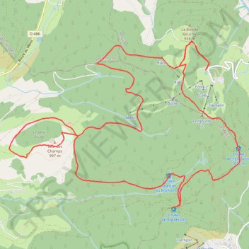 Trace GPS Haut du Riant, Rochelotte, Tête des Champs, Cote 100, itinéraire, parcours