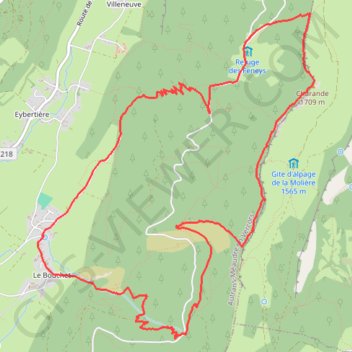 Trace GPS Traversée de Charande depuis Autrans (le Bouchet), itinéraire, parcours