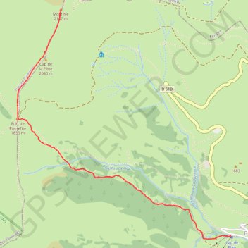 Trace GPS Mont Né par le port de Pierrefite, itinéraire, parcours