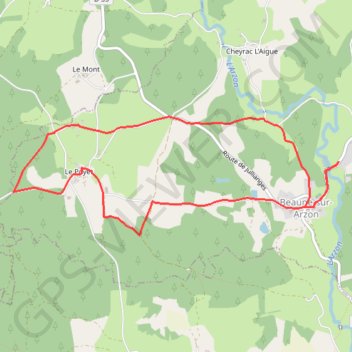 Trace GPS Pays de Craponne - Beaune-sur-Arzon, itinéraire, parcours