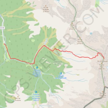 Trace GPS Pic de Lustou, itinéraire, parcours