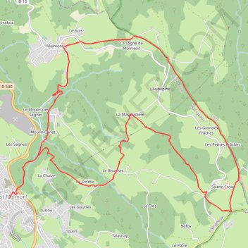 Trace GPS Le Velay des 3 Rivières - Le Grand Faux - Saint-Just-Malmont, itinéraire, parcours