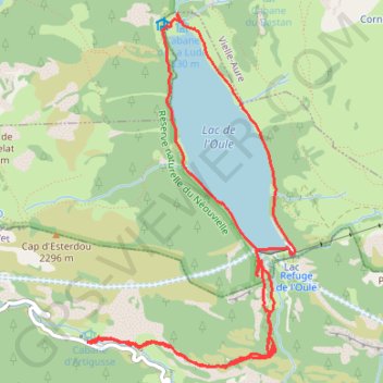 Trace GPS Tour du lac de l'Oule (vallée d'Aure), itinéraire, parcours