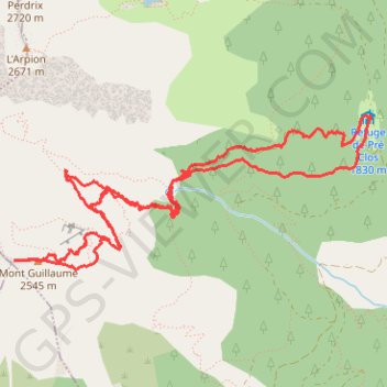 Trace GPS Chorges - Le Mont Guillaume, itinéraire, parcours