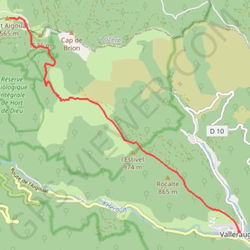 Trace GPS De Valleraugue au Mont Aigoual par les arches, itinéraire, parcours