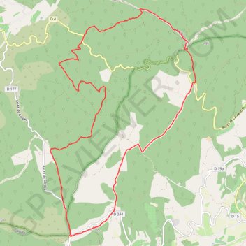 Trace GPS Col des trois Thermes, Venasque, itinéraire, parcours