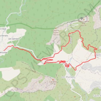 Trace GPS Mont Caume, itinéraire, parcours