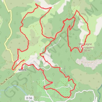 Trace GPS Montagne des Louquiers depuis Mons, itinéraire, parcours
