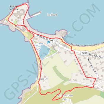 Trace GPS Petit tour du port de Locquémeau, itinéraire, parcours