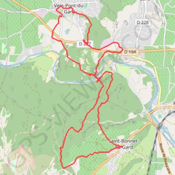 Trace GPS De Saint Bonnet à Vers par le pont du Gard, itinéraire, parcours