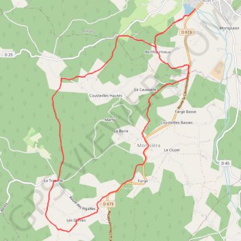 Trace GPS Cazals-Montcléra, itinéraire, parcours