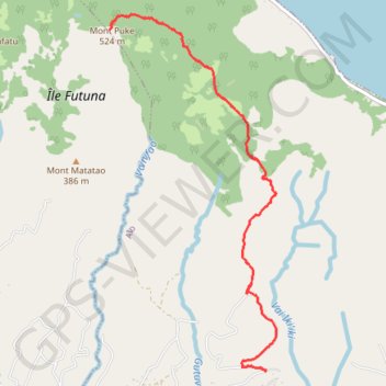 Trace GPS FUTUNA - MONT PUKE DE TAOA, itinéraire, parcours