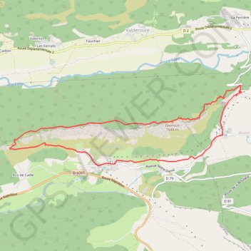 Trace GPS Crêtes du Bauroux, itinéraire, parcours