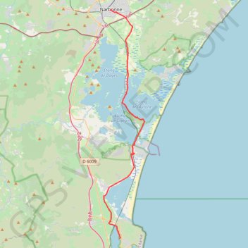 Trace GPS Leucate - Narbonne, itinéraire, parcours