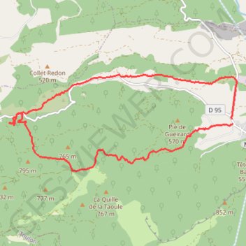 Trace GPS Glacières de Pivaut départ de Mazaugues, itinéraire, parcours