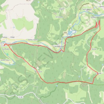 Trace GPS Autour d'Espagnac-Sainte-Eulalie, itinéraire, parcours