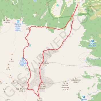 Trace GPS Tuc de la Messe par la crête de Balame, itinéraire, parcours