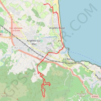 Trace GPS De la mer aux Albères - Argelès-sur-Mer, itinéraire, parcours