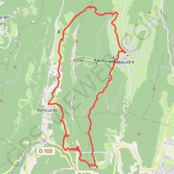 Trace GPS Tour Méaudre-Rencurel-Méaudre, itinéraire, parcours