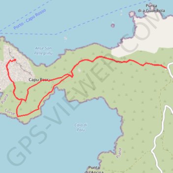 Trace GPS Capo Rosso par la nouvelle variante aménagée avec retour par le littoral, itinéraire, parcours