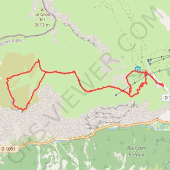 Trace GPS A pied Le Chazelet, le plateau d'Emparis, les lacs Lérié et Noir, itinéraire, parcours