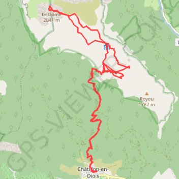 Trace GPS Pie Ferre depuis Chatillon en Diois (Vercors), itinéraire, parcours
