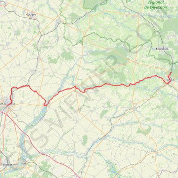 Trace GPS Saint-Quentin - Hirson - Blangy, itinéraire, parcours