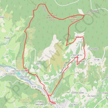 Trace GPS Montagne de Rochefort, itinéraire, parcours