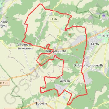 Trace GPS Rando Sud Essonne (RSE) à D'Huison-Longueville, itinéraire, parcours